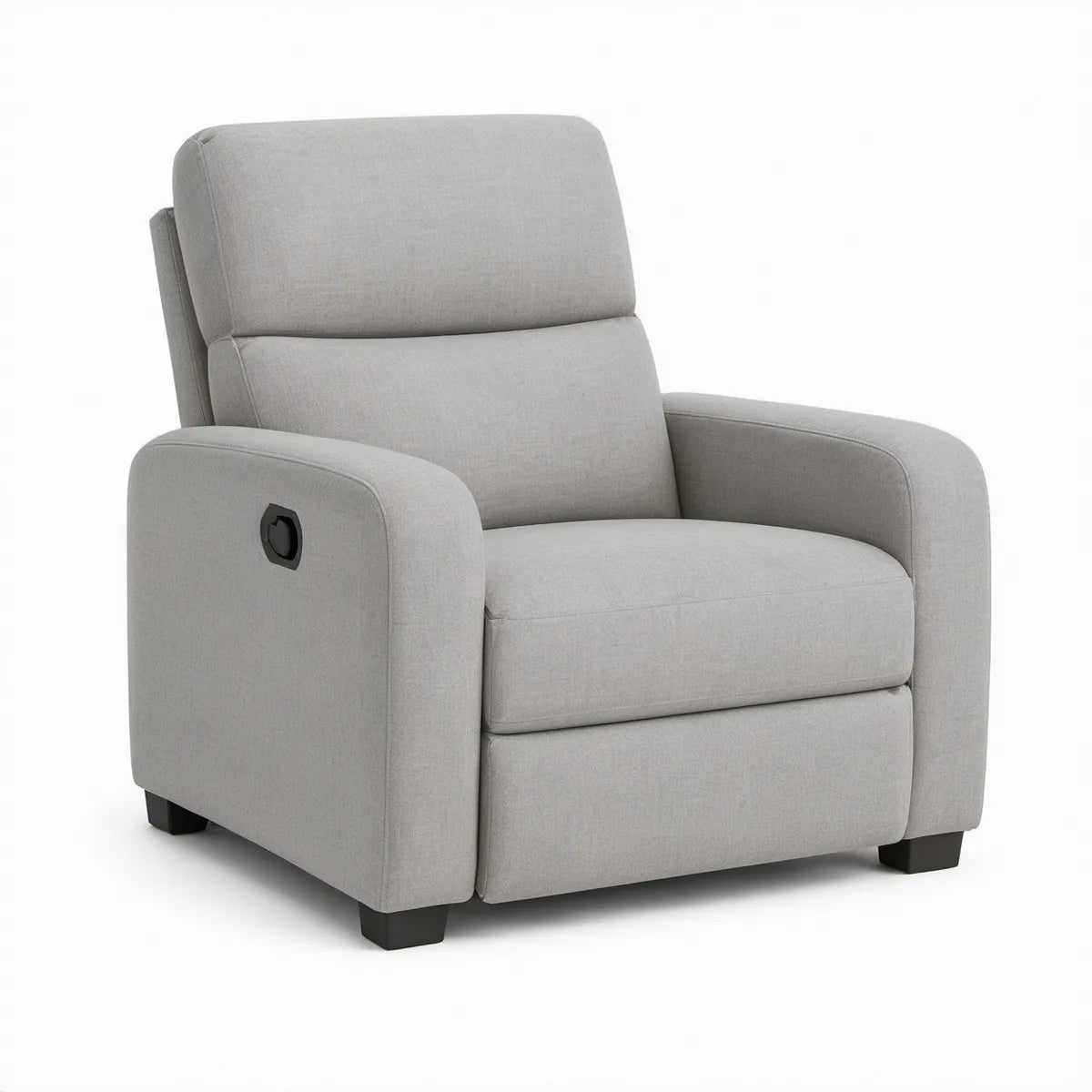 Poltrona Reclinável Manual em Poliéster Cinzento-claro 86 x 95 x 102 cm